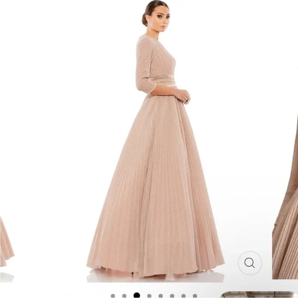 Mac Duggal Shimmering Ballgown A-Line Dress NWT 6 Rose Gold - Picture 4 of 10